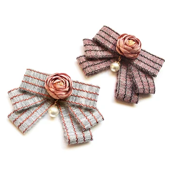 

New Women bowtie Girl Bow Tie fashion Female bowknot Hotel Bank Waitress Neck Wear flower brooch Shirt Collar Accessories