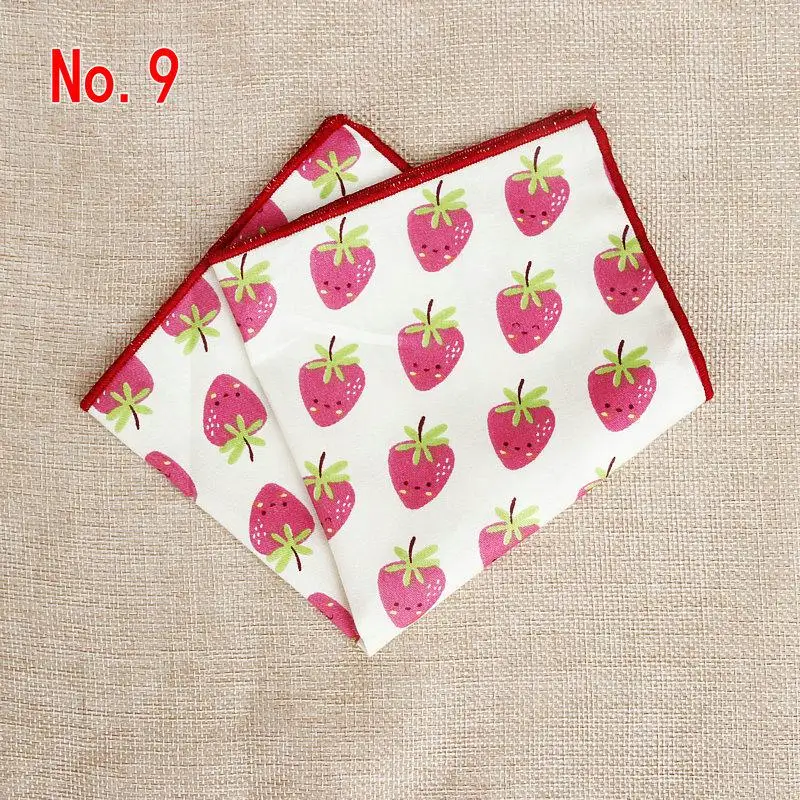 Fruits Suits Pocket Square For Men Women Cute Sweet Chest Towel Hanky Gentlemen Hankies Classic Men's Handkerchief Pocket Towel - Цвет: 9