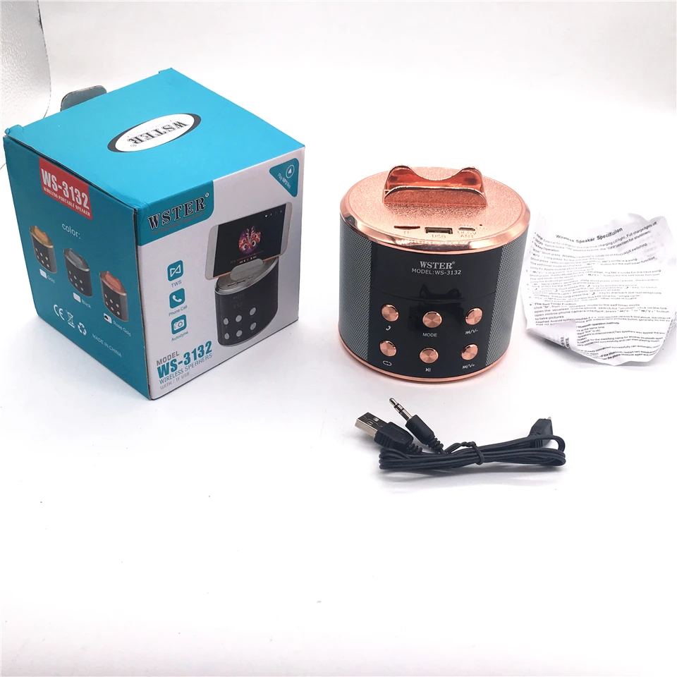

Wster Version Ws-3132 Bluetooth Speaker With TF USB MUSIC PLAYING MODE TWS 5.0 Speakers Aux Line In Autodyne Sysytem Speaker
