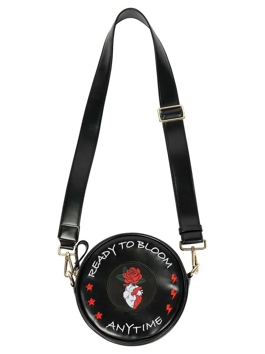 

KIITOS LIFE Bag Female 2019 New Real Theme Retro Leather Embroidery Round Diagonal Shoulder Bag Ultimate Art Show