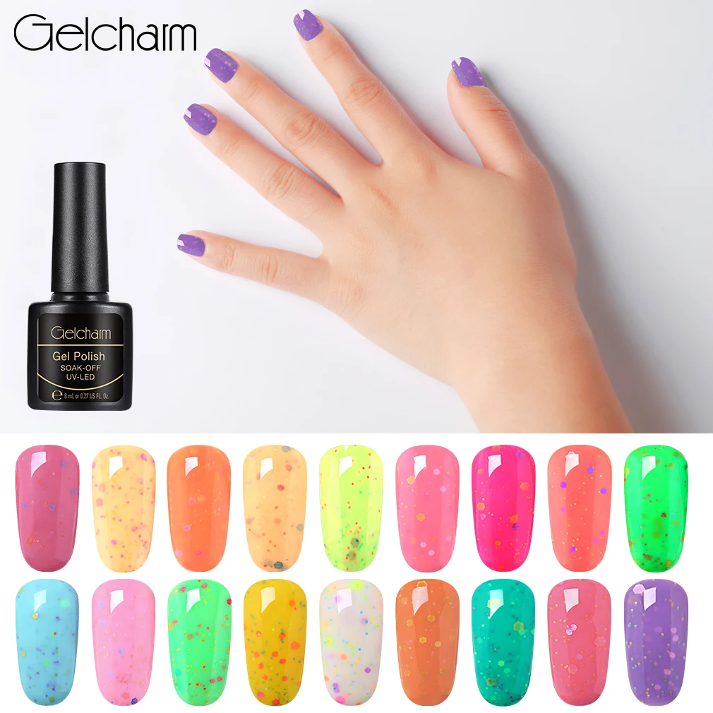 Gelcharm 8 мл Цветной Гель-лак для ногтей УФ светодиодный лак | Красота и здоровье