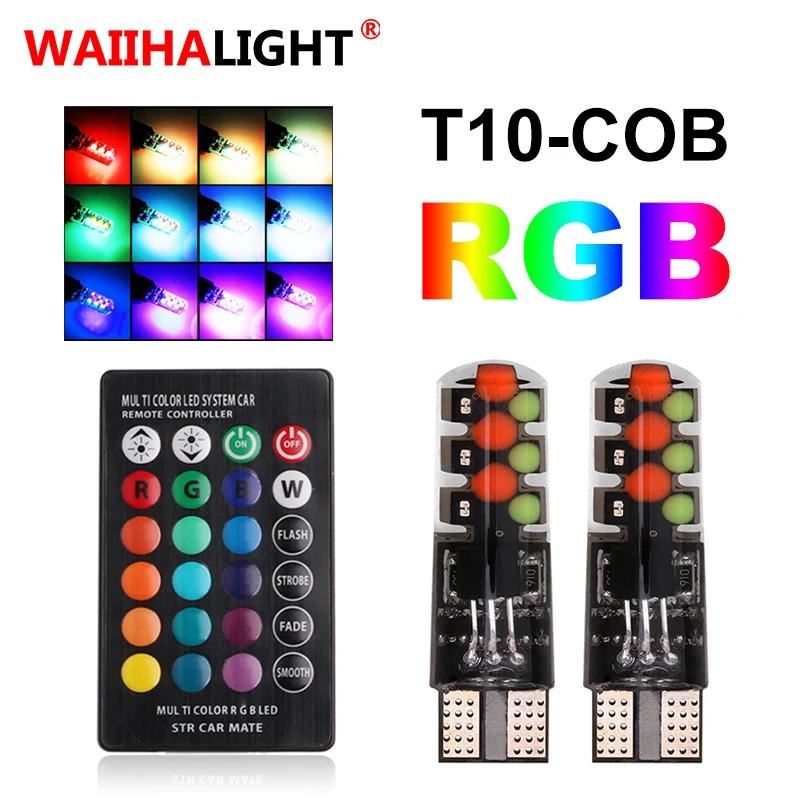 Светодиодный светильник T10 RGB s W5W 194 светодиодный габаритный для автомобиля