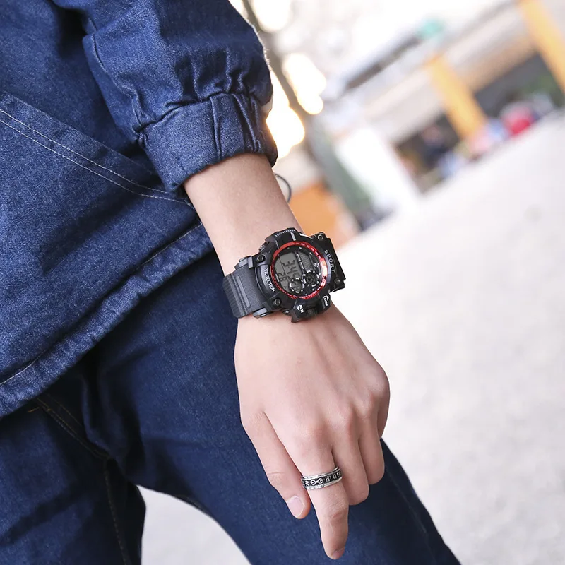 

Black More Function Man Business Affairs Leisure Time Motion Electronic Watch Digital Waterproof Noctilucent Wrist-watches