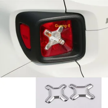 

Car Rear Tail Back Light Lamp Detector Frame Stick ABS Chrome Cover Trim Hoods 2pcs For Jeep Renegade 2016 2017 2018 2019 2020