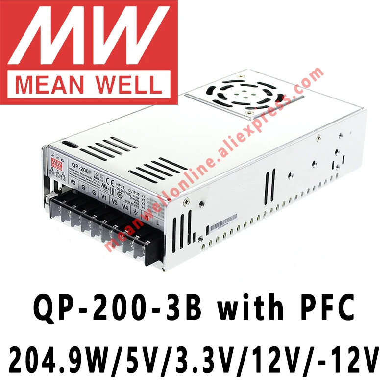 Mean Well QP-200-3B meanwell 5V/3 3 V/12V/-12V DC 204 9 W на четыре выхода с функцией PFC Интернет-магазин |