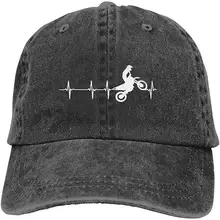 Унисекс Регулируемая пряжа окрашенная джинсовая бейсболка s Мотокросс сердцебиение простая Кепка