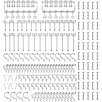 

Botique-Pegboard Hooks Organizer Assortment with Metal Hooks,Pegboard Bins and Black Peg Locks Can Store Various Tools 120Pcs