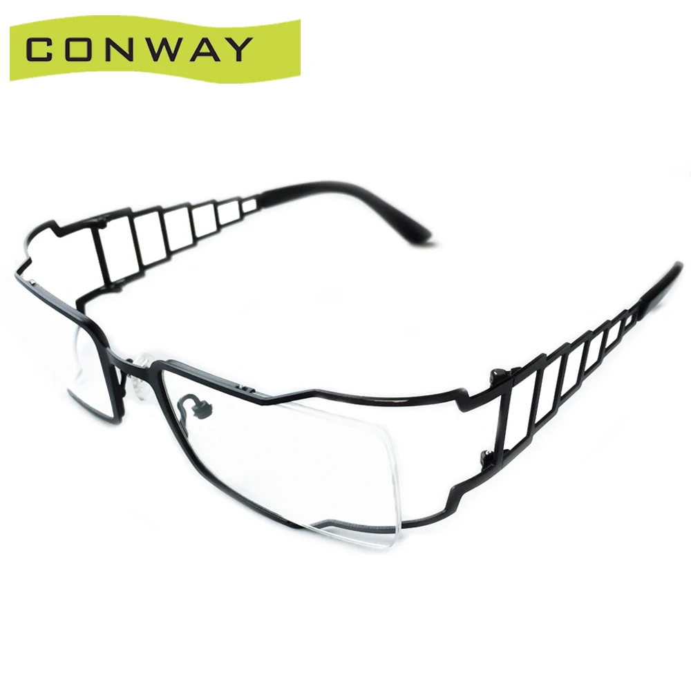 CONWAY, модная оправа для очков, прозрачные линзы, Lightqweight, пустотелая Металлическая оправа, Прямоугольная оправа для очков, без рецепта, очки