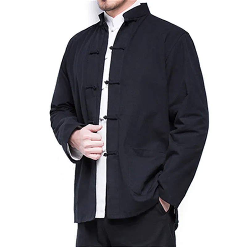 Новинка осени, мужское хлопковое льняное пальто в китайском стиле, свободное кимоно, кардиган, мужская однотонная льняная верхняя одежда, куртка, пальто, M-5XL