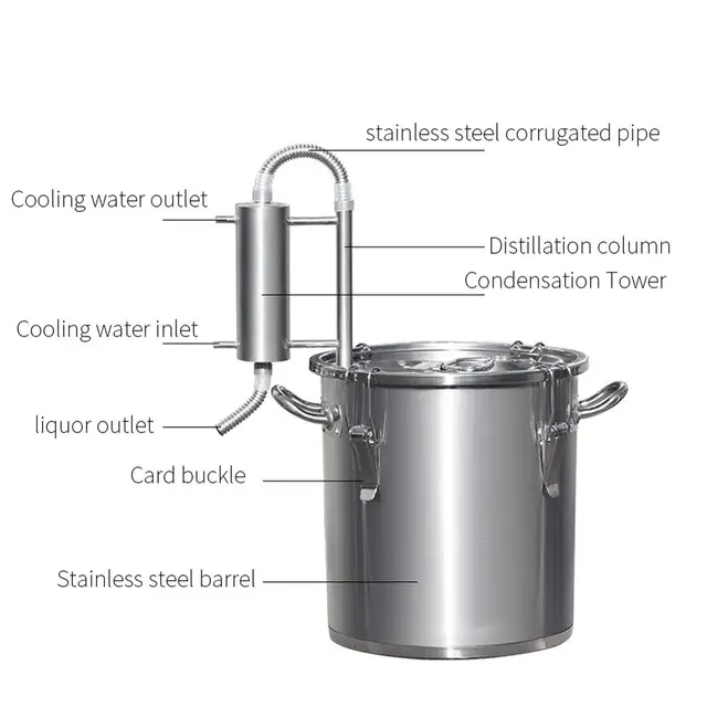 Új 12L Kis Mini Családi, Saját Készítésű Sörfőzde Distiller Vodka Brandy Whisky Sör Sörfőző Boros Szerszámok Alkohol Mashine - Image 3