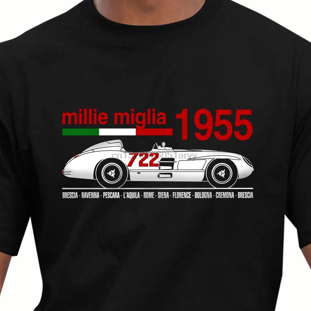 2019 Горячая Распродажа 100% хлопок Классическая гоночная футболка Mille Miglia 1955 летняя
