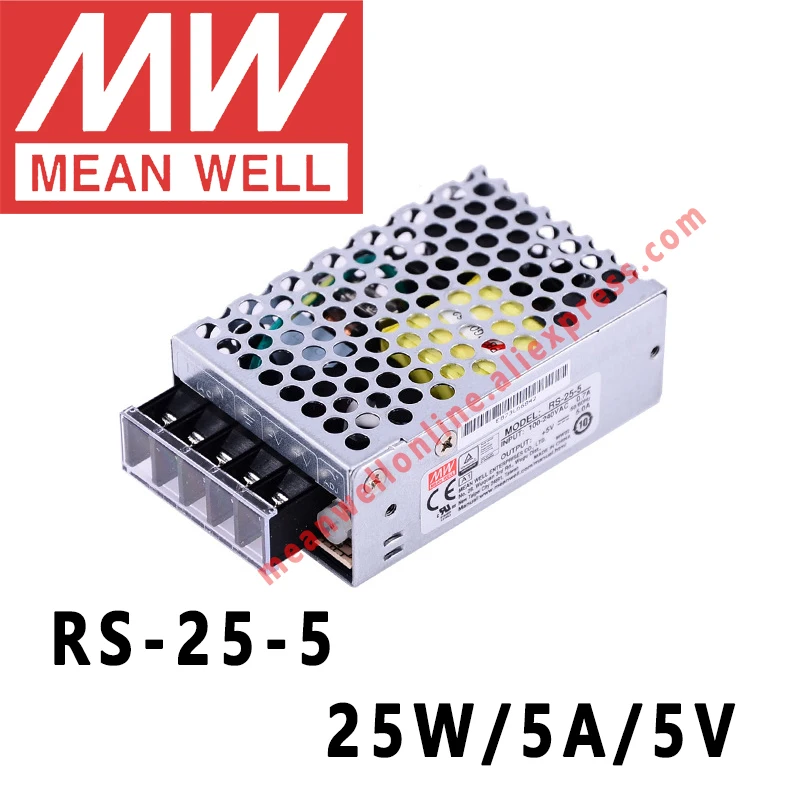 Mean Well RS255 AC/DC 25W/5A/5V Single Output Switching Power Supply