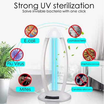 

UVC Germicidal Lamp 38W Mobile UV Quartz Disinfection Lamp Ozone Led Lights Home Clean Air Kill Mite with Remote timing