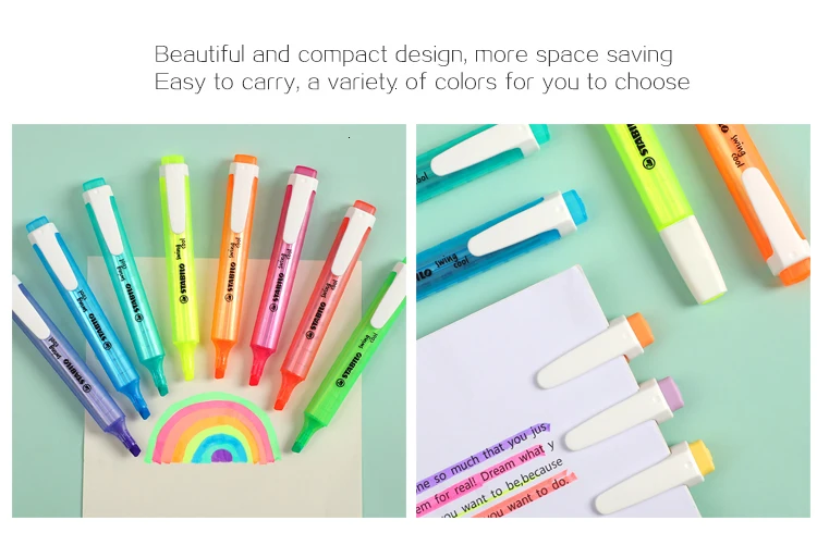 JIANWU 6 шт или 8 шт stablio SwingCool цветной текстовыделитель милый креативный макарун флуоресцентная ручка маркер ручка пуля журнал ручки