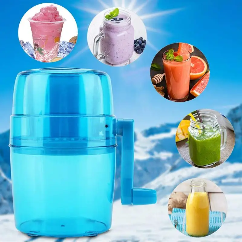 

1.1L Portable Hand Crank Manual Ice Crusher Shaver Kids Children Hand-shake Shredding Snow Cone Smoothie Maker Machine Kitchen