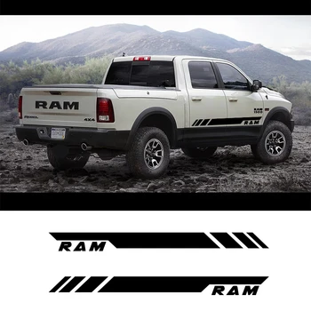 

2 Sides Car Side Stripes Graphics Vinyl Sticker Decals Pick up Racing Auto Stickers For Ram Heavy Duty Power Wagon 1500 Rebel
