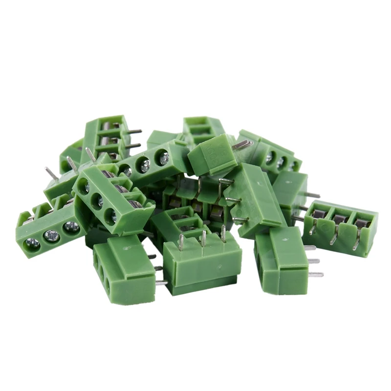

Hot XD-20 Pcs 3 Pin 5mm Pitch PCB Mount Screw Terminal Block AC 250V 8A