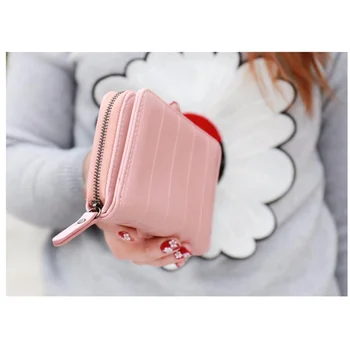 

With Coin bag women short wallet female High quality clutch zipper bag purse