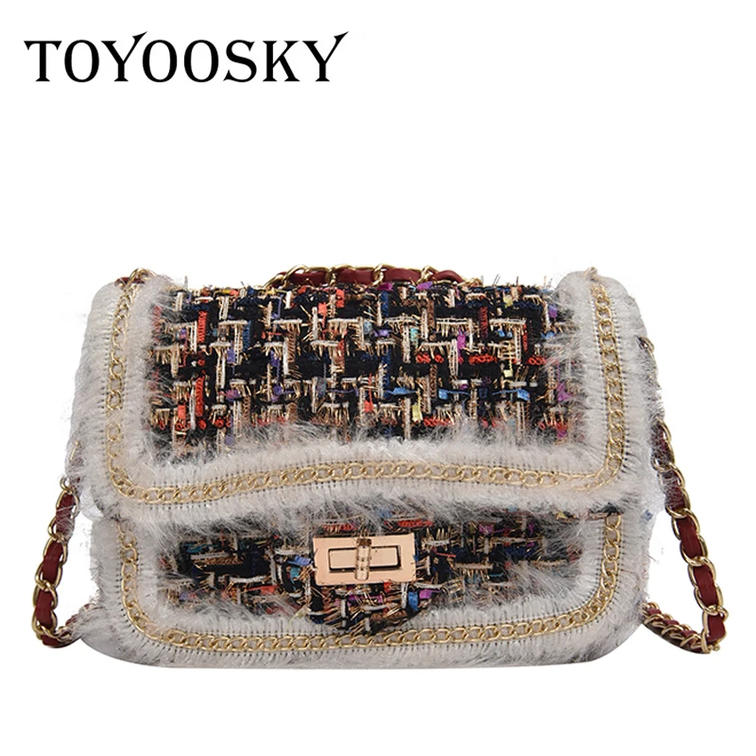 Шерстяные сумки через плечо TOYOOSKY для женщин зима 2019 роскошные дизайнерские