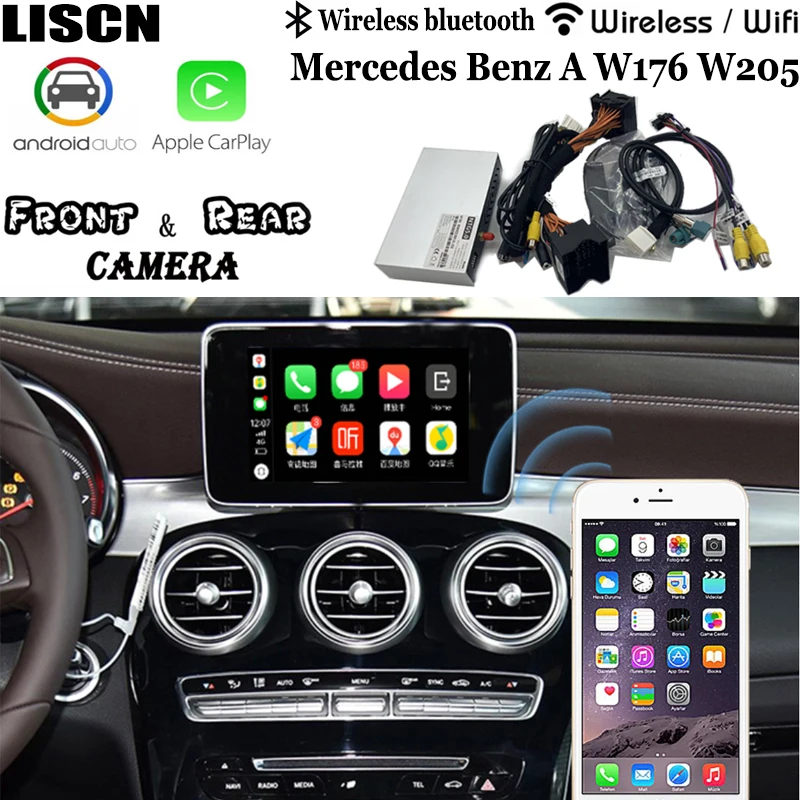 Для Mercedes Benz A W176 W205 ngt Carplay box задняя камера Android автомобильный интерфейс carlife