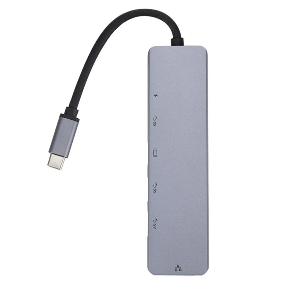 Type-C к rj45 hdmi PD type C зарядный порт 6 в 1 концентратор Gigabit Ethernet Lan 4K для Mac book Pro Thunderbolt 3 USB-C зарядное устройство