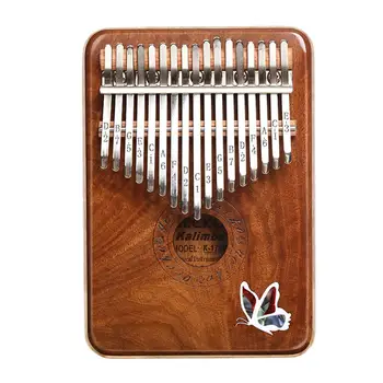 

17 Keys Kalimba Mbira African Mahogany Finger Thumb Piano Wooden Keyboard Percussion Musical Instrument Gift Butterfly Pattern