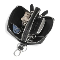 Split Leather Key Wallets Unisex Key Bag Men Car Key Holders Double Zipper Keychain Case Women Smart Housekeeper