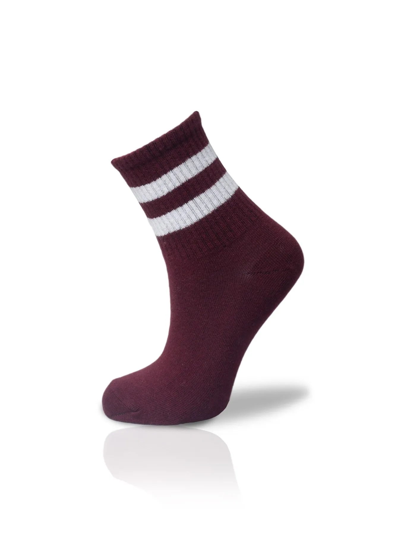 

White Striped Purple Tennis Socks Unisex 36-42