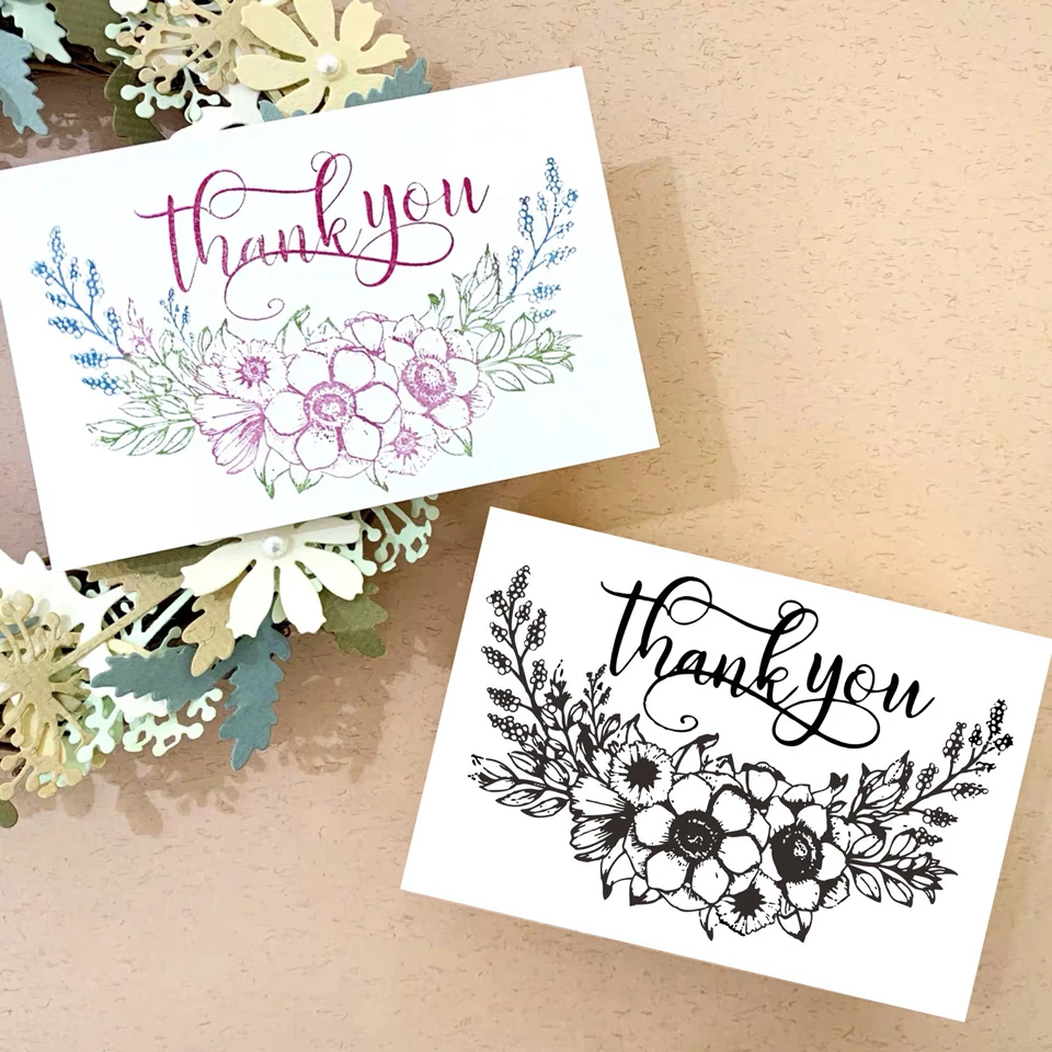 Thank You Flower Clear Stamps Seal For Scrapbooking/Craft Supplies