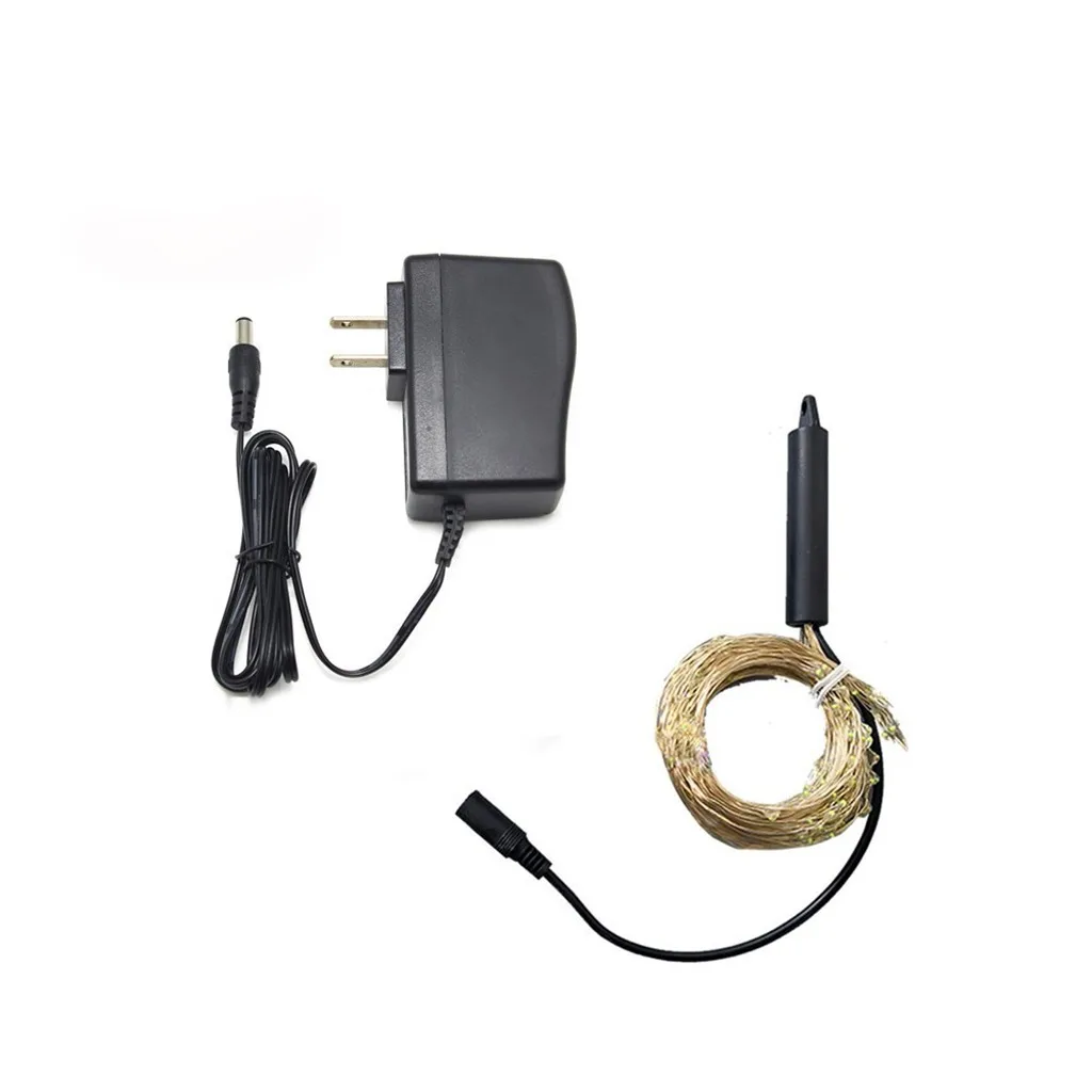 100 светодиодов гирлянда с 10 нитями медная огни 3XAA на батарейках Рождественская