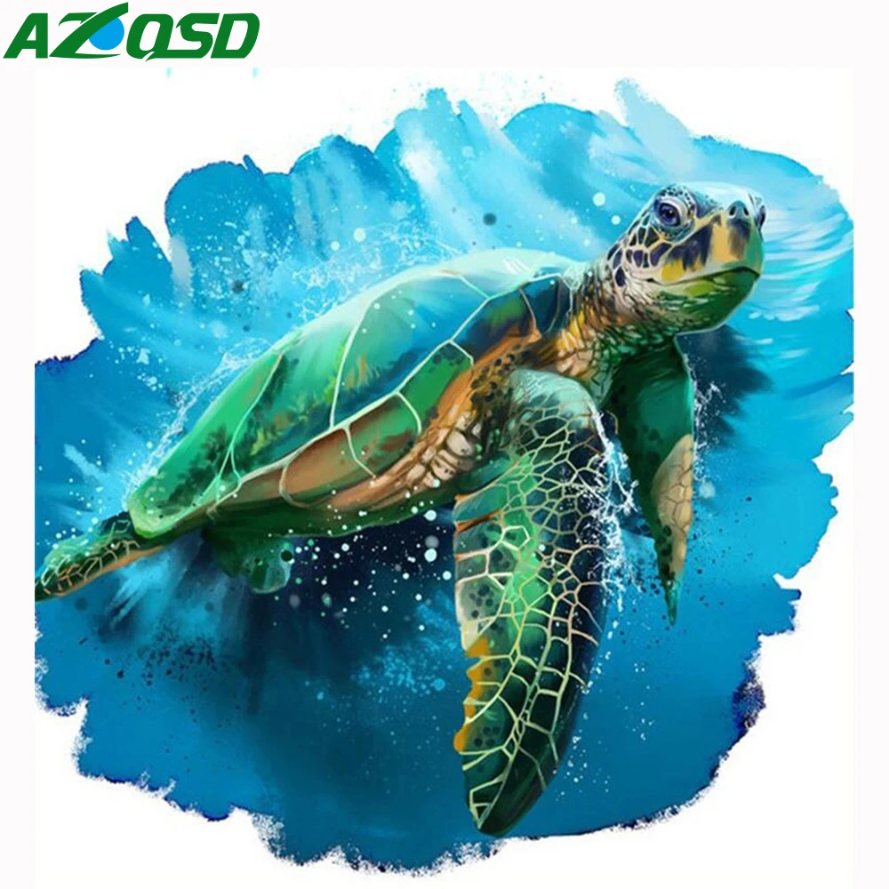 Azqsd Diamond Painting Mosaic Sea Turtle Dolphin Picture Of Rhinestones Handicraft 5d Diamond Embroidery Sale Animal Wall Art Diamond Painting Cross Stitch Aliexpress