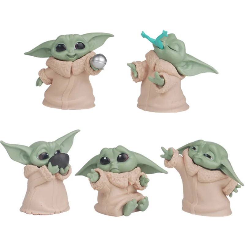 Star Wars The Mandalorian Baby Yoda PVC Action Figure Cute Yoda Figuras Model Toys 5-6cm Yoda Figurine Lovers Collect Gifts 5pcs
