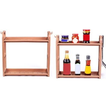 

2-Tier Kitchen Storage Rack Organizer with Cutting Board Rack Hanging Hooks Seasoning Shelf For Utensils Spices Flower PlantRack