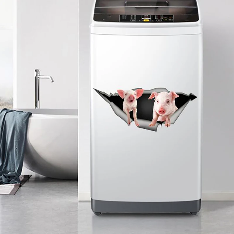 Новые Яркие 3d наклейки на стену с изображением собаки свиньи милые животные