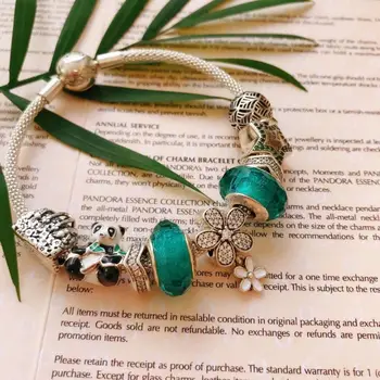 

high quality 1:1 100% 925 pure silver turquoise panda accounts freight bracelet free