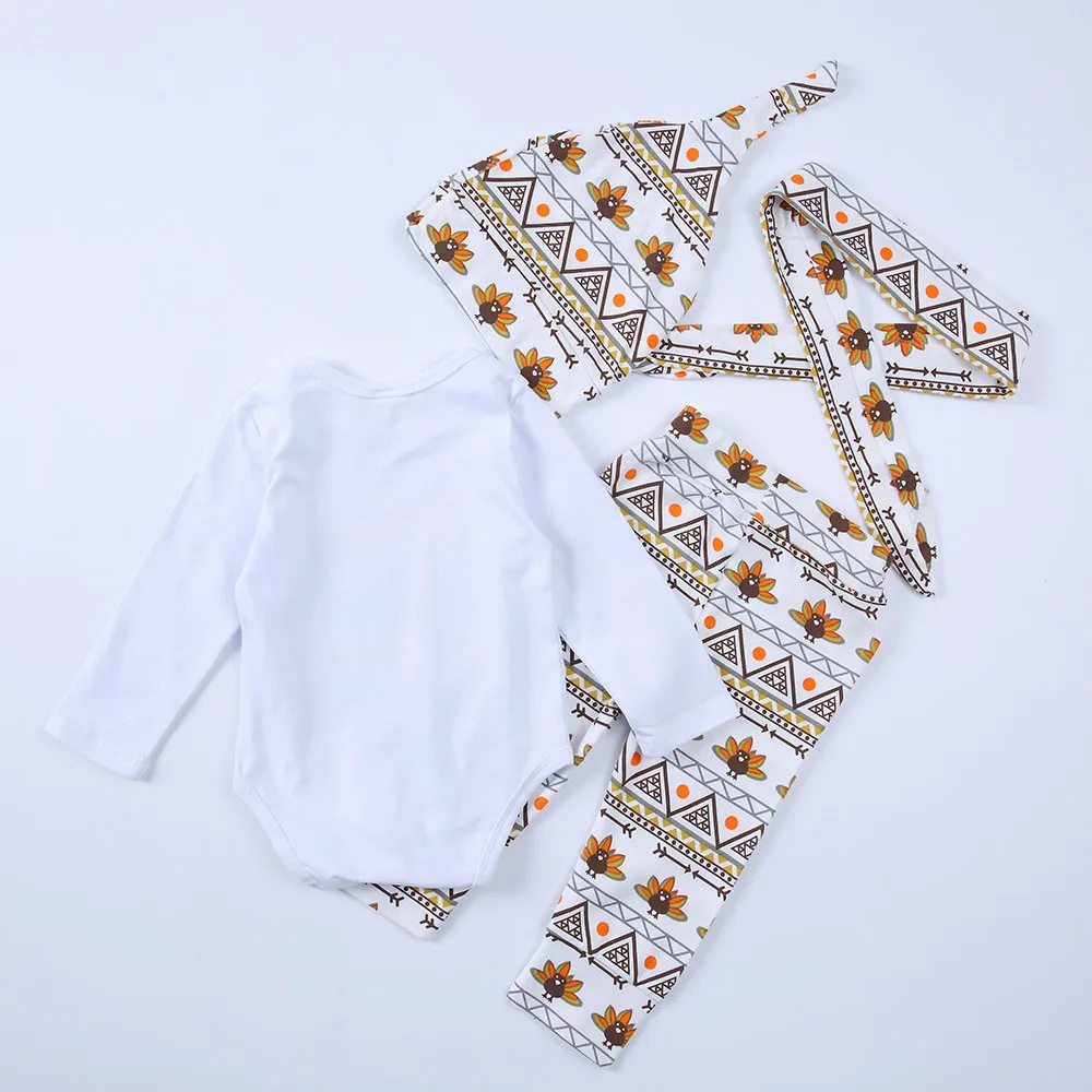

Spring New Style Baby Girls Western Style Four-piece Set Children Romper Printed Lettered Hooded CHILDREN'S Suit