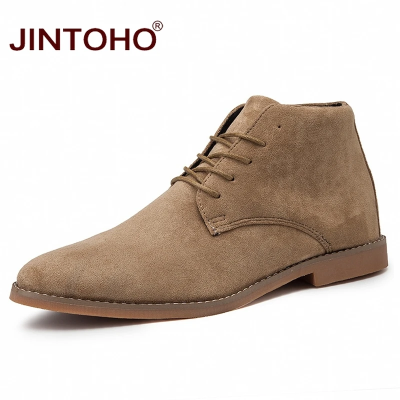 

JINTOHO Fashion Pointed Toe Leather Boots Cheap Men Winter Boots Winter Shoes For Men 2019 Male Boots Mens Ankle Boots