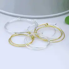 20Pcs/Lot Silver 18K Glod Plated Earring Hoops Simple Copper Loop Earrings Big Circle Earring Base Punk Ear Clip Jewelry Making