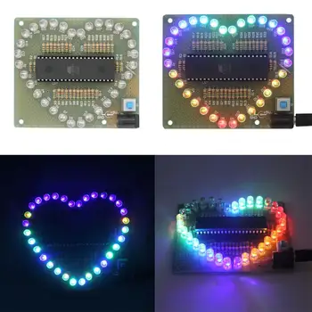 

DIY Kit Heart shaped LED Lamp Colorful Light Water Electronic Flashing Set Gift