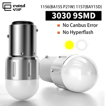

2PCS 1156 BA15S P21W LED For Motorcycle Brake light W21W LED 3030 9SMD 1157 BAY15D Lamp for Flashing Highlight Reversing light