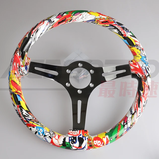 JDM Grafitti Sticker Bomb Aftermarket Steering Wheel 14inch 350mm – Top JDM  Store