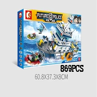 Sembo 979 блоки морские спасательные Детские сборочные игрушки корабль конструктор для мальчика маленькие частицы высокоскоростной Чейз совместимый подарок игрушки - Цвет: 979 no  box