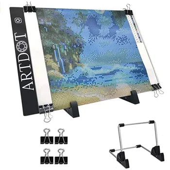 

Diamond Painting Accessories Tool A4 LED Light Pad with Stands 5d Diamond Art Light Board USB Powered Adjustable Brightness