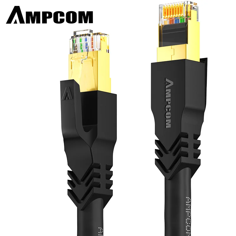 Ethernet-кабель AMPCOM S/FTP CAT8 (24AWG, 8,0 мм), высокоскоростной Патч-Кабель CAT 8 Lan кабель 10 Гбит/с, 25 Гбит/с, 40 Гбит/с Ethernet-кабель AMPCOM S/FTP CAT8 (24AWG, 8,0 мм), высокоскоростной Патч-Кабель CAT 8 Lan кабель 10 Гбит/с, 25 Гбит/с, 40 Гбит/с