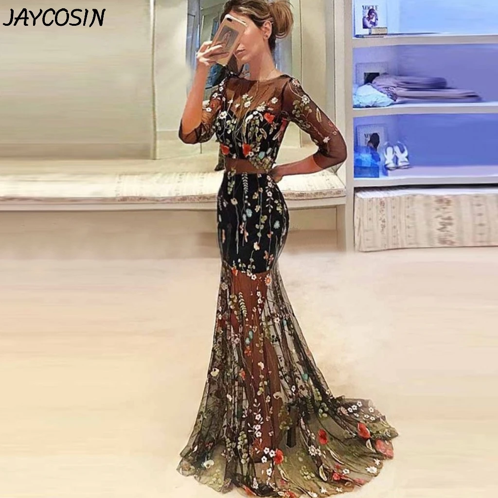 JAYCOSIN женское платье с цветочным принтом, с круглым вырезом, с коротким рукавом, с открытой спиной, сексуальные вечерние платья, Vestidos, все сезоны, s25