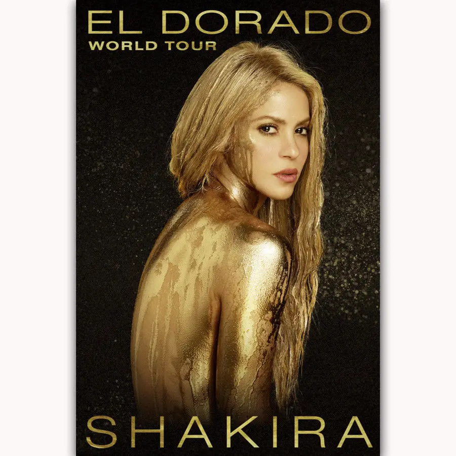 New Shakira EL Dorado World Tour Music-Silk Art Poster Wall Sicker Decoration Gift