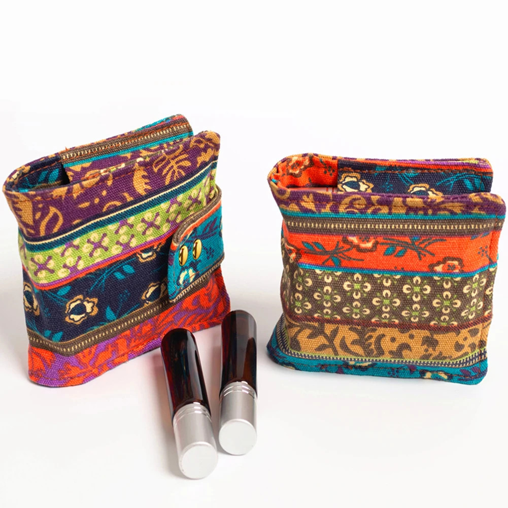 

Folding Colorful Storage Bag 6 Slots Essential Oil Organizer Portable Carrying Case Print Gift Canvas Travel 10ml Roller Bottle