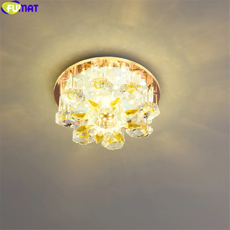 FUMAT Crystal K9 Ceiling Lamp Flowers Walk Way Lights AC90-260V Modern LED Aisle Light Lamps Hall Lighting Pumpkin Lotus Lights 5