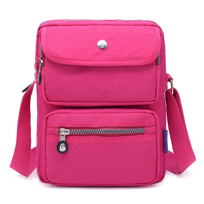

Solid Women's Cross Body Bags Nylon Waterproof Messenger Bag Ladies Travel Zipper High Capacity Casual Crossbody Shoulder Flap