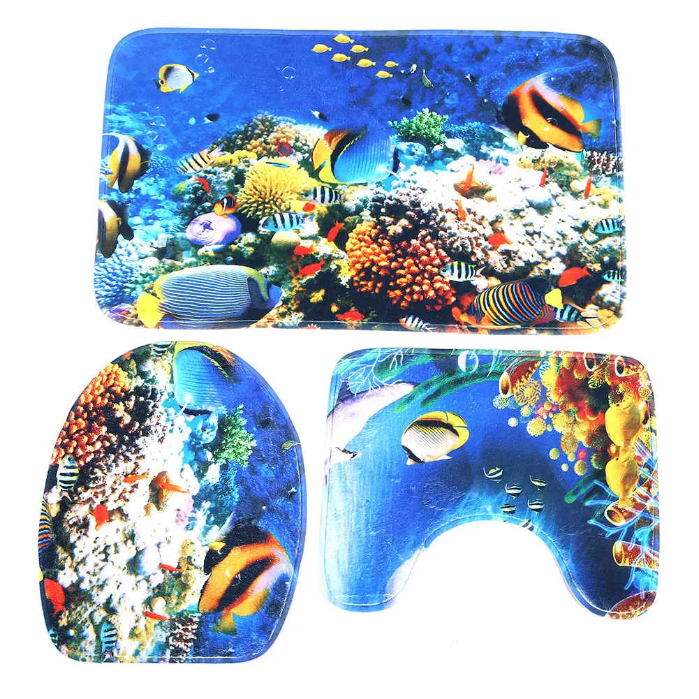 Мягкий хлопковый коврик для ванной, нескользящий коврик, морская крышка для унитаза, коврик для ванной комнаты, мощеный ковер, пол, Удобные товары для дома - Цвет: pattern 5